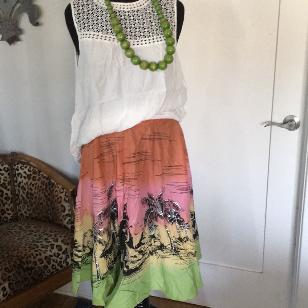 Fun Sequined Resort Wear Skirt (M)